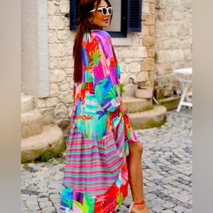 Bright Beach Caftan Dress